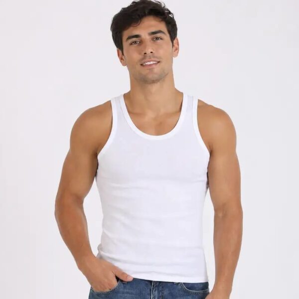 Men’s White Vest  – 100% Cotton